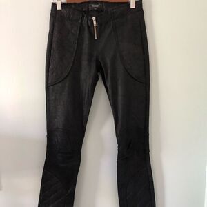 Simone By Katie Nehra Black Leather Moto Zipper Pants Size S